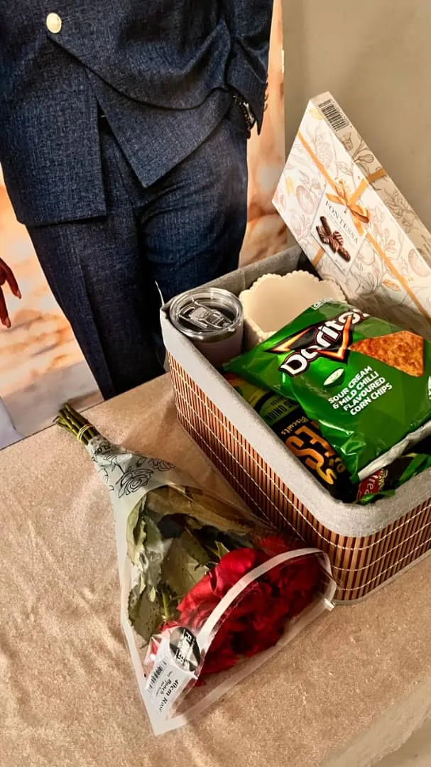 Gift hamper with chocolates and flowers, Avo's Oven Bliss