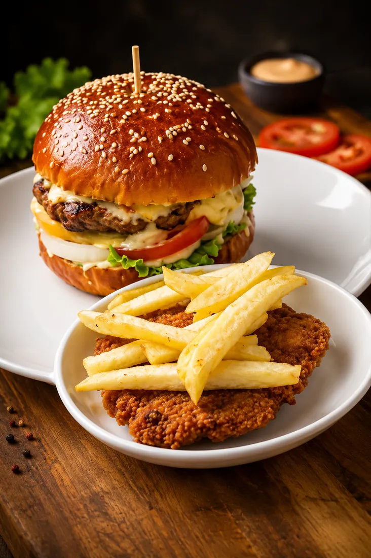 Burger maison et frites Express Food KLC