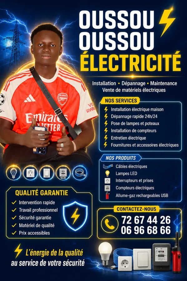 Ancienne affiche Oussou Électricité